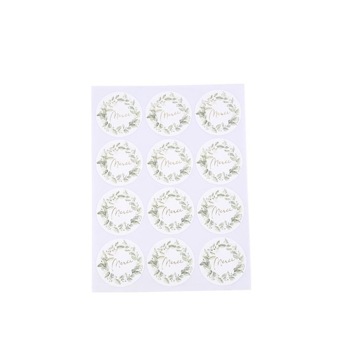 24 stickers merci botanique