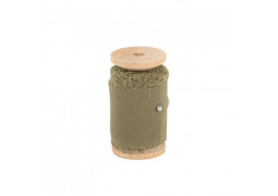 Ruban mousseline de soie vert olive