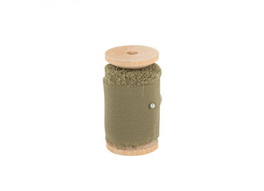 Ruban mousseline de soie vert olive