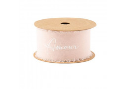 Ruban mousseline de soie blush amour