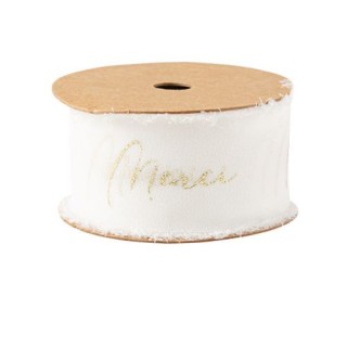 Ruban mousseline de soie blanc merci