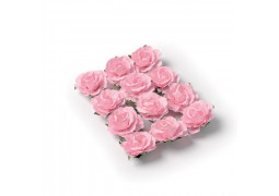 Rose en papier rose 3,5cm x12