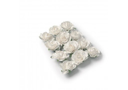 Rose en papier blanc 3,5cm x12