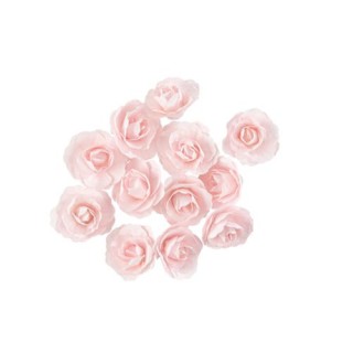 Rose en papier adhésive rose 3,5cm x12