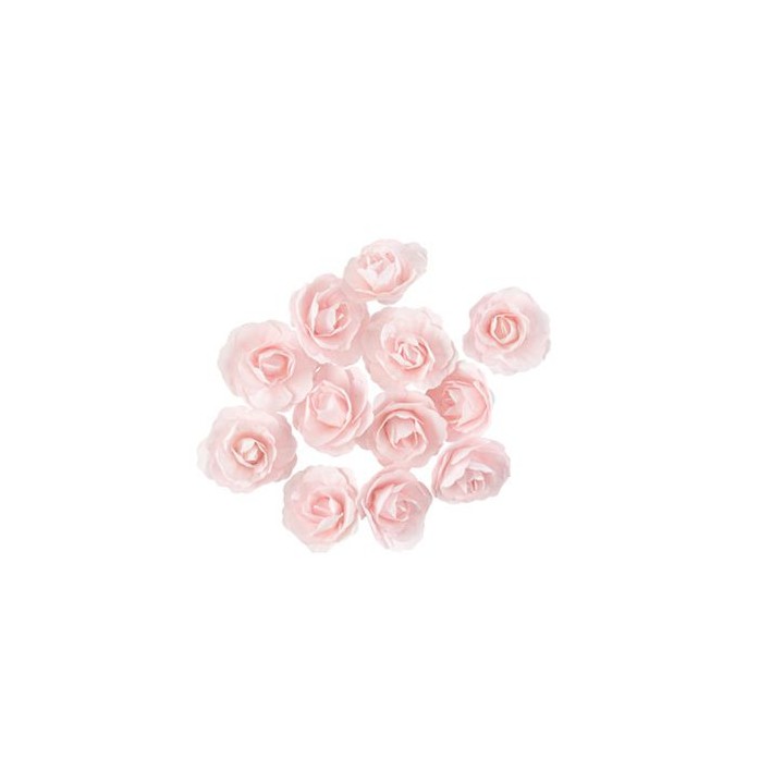 Rose en papier adhésive rose 3,5cm x12