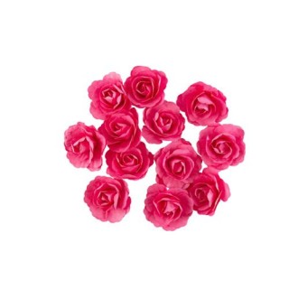 Rose en papier adhésive fuschia 3,5cm x12