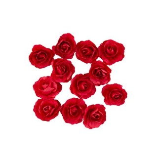 Rose en papier adhésive rouge 3,5cm x12