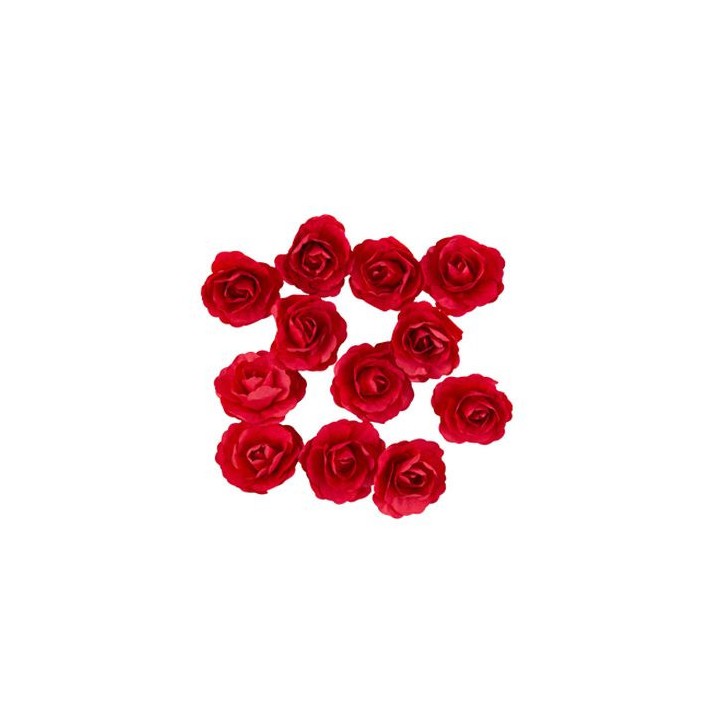 Rose en papier adhésive rouge 3,5cm x12