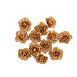 Rose en papier adhésive kraft 3,5cm x12