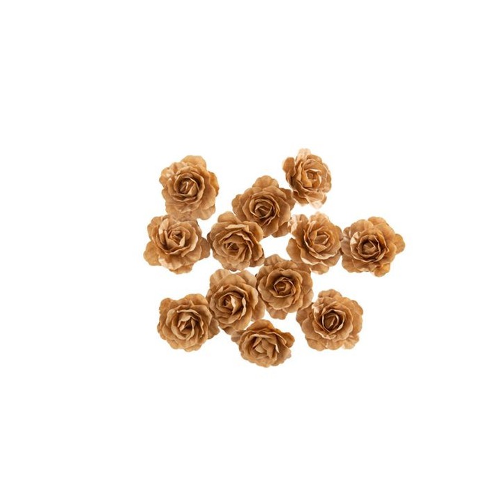 Rose en papier adhésive kraft 3,5cm x12