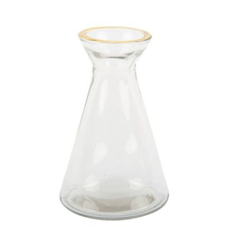 Vase Gaspard transparent liseré or 11cm