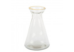 Vase Gaspard transparent liseré or 11cm