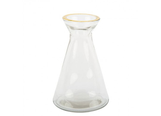 Vase Gaspard transparent liseré or 11cm