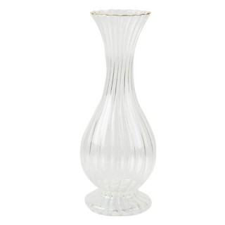 Vase Fleurette transparent liseré or 25cm