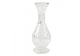 Vase Fleurette transparent liseré or 25cm