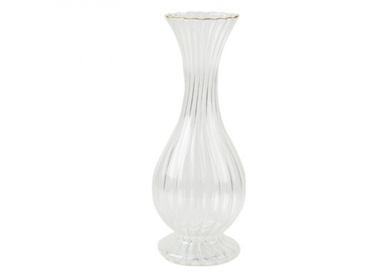 Vase Fleurette transparent liseré or 25cm