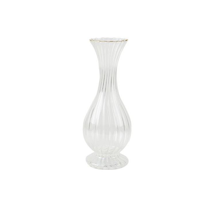 Vase Fleurette transparent liseré or 25cm
