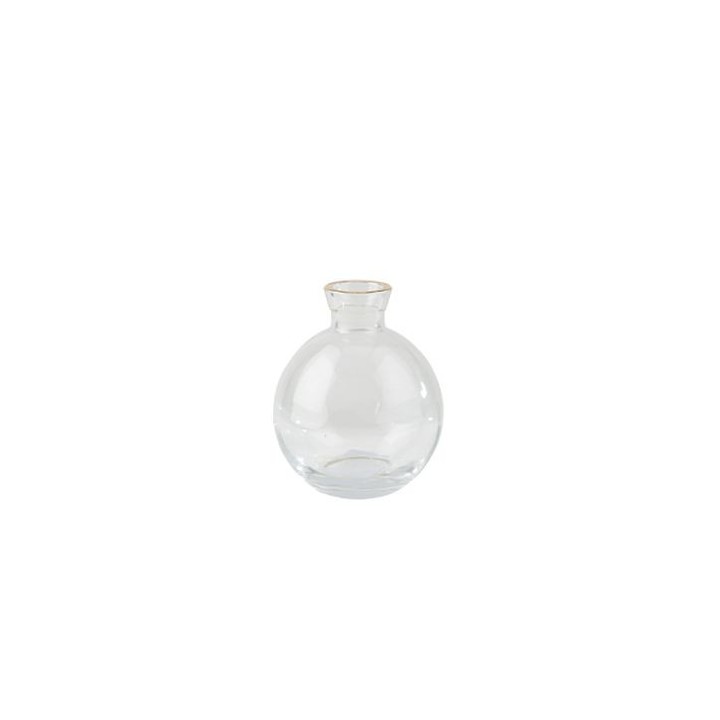 Vase Léon transparent liseré or 9cm