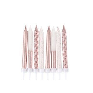 Bougie fantaisie rose gold x8