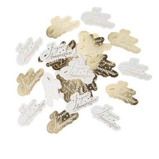 Confettis de table Joyeux anniversaire or