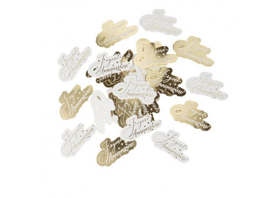 Confettis de table Joyeux anniversaire or