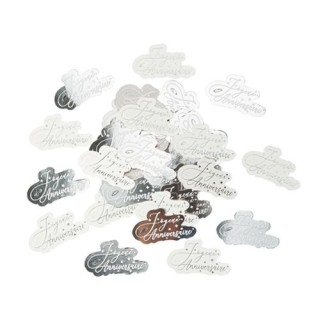 Confettis de table Joyeux anniversaire argent