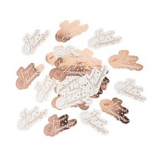 Confettis de table Joyeux anniversaire rose gold