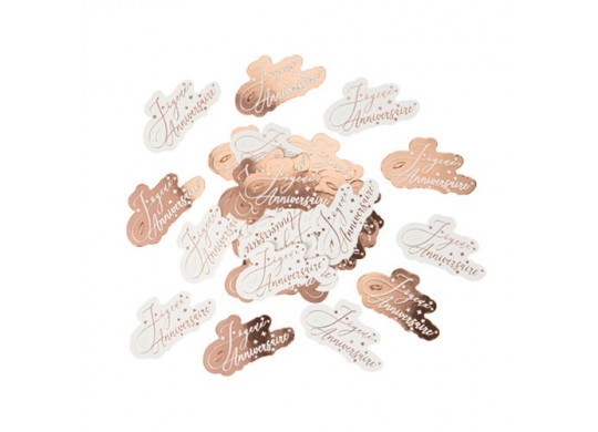 Confettis de table Joyeux anniversaire rose gold