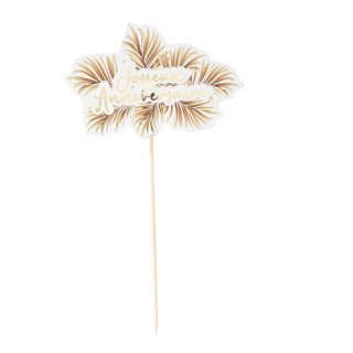 Cake topper Joyeux anniversaire tropicool