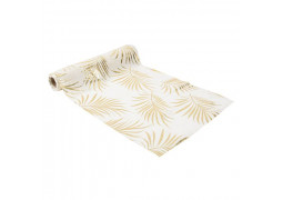 Chemin de table mousseline blanc tropicool or