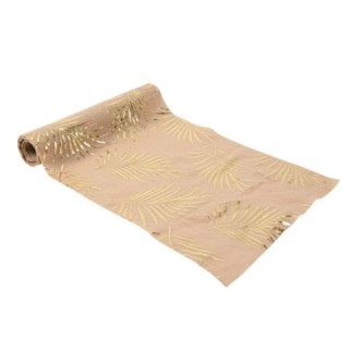 Chemin de table mousseline sable tropicool or