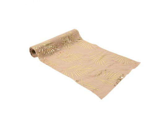 Chemin de table mousseline sable tropicool or