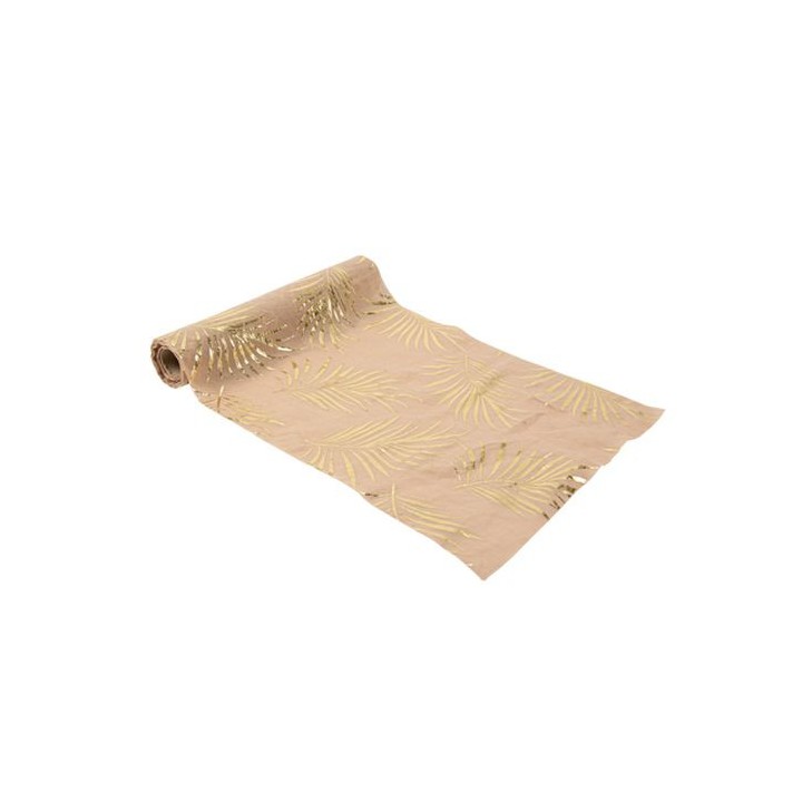 Chemin de table mousseline sable tropicool or