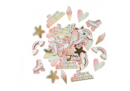 100 confettis Joyeux anniversaire pastel Mahault