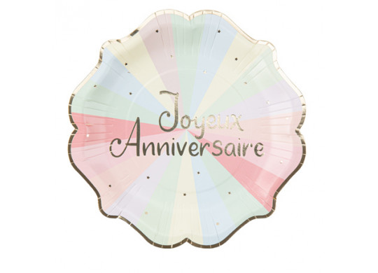 Assiette carton Joyeux anniversaire