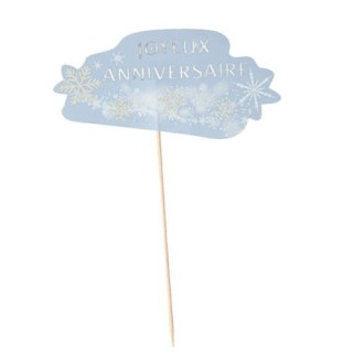 Cake topper Joyeux anniversaire flocon