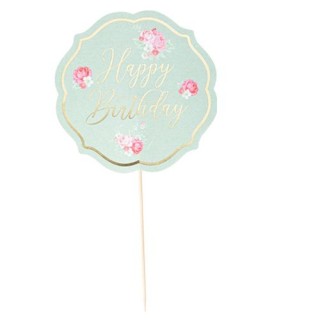 Cake topper Happy birthday spring