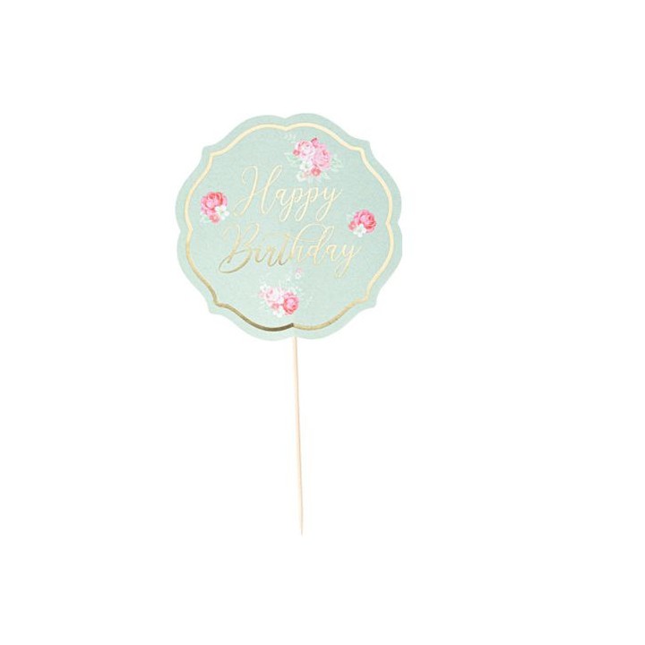Cake topper Happy birthday spring