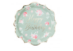 8 Assiettes Happy birthday spring