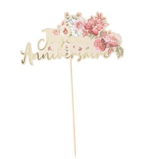 Cake topper Joyeux anniversaire liberty vintage