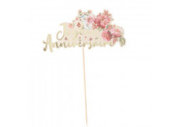 Cake topper Joyeux anniversaire liberty vintage