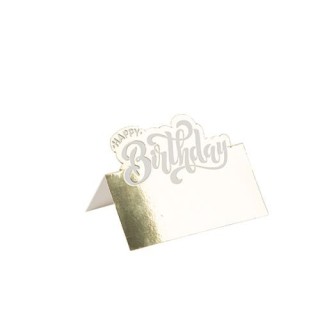 8 Marque place happy birthday gold