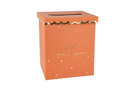 Urne Joyeux anniversaire jolis pois terracotta