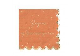 16 Serviettes Joyeux anniversaire jolis pois terracotta