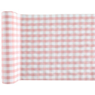 Chemin de table vichy rose