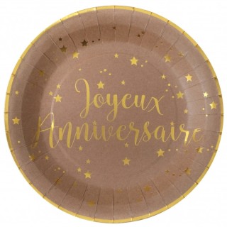 10 assiettes anniversaire kraft
