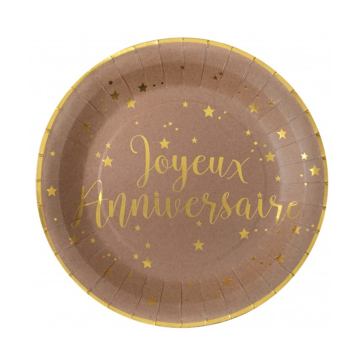 10 assiettes anniversaire kraft