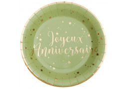 10 assiettes anniversaire olive