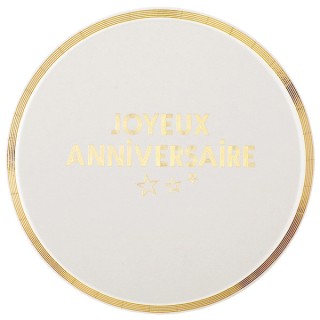 10 assiettes anniversaire star d'un jour blanc/or