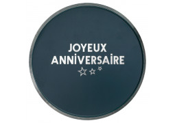 10 assiettes anniversaire star d'un jour bleu canard/argent